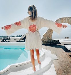 Økologisk bomuld Short Kaftan Ethnic