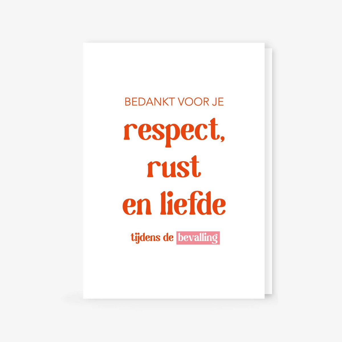 Tarjeta con sobre - Respeto, paz y amor - Parto