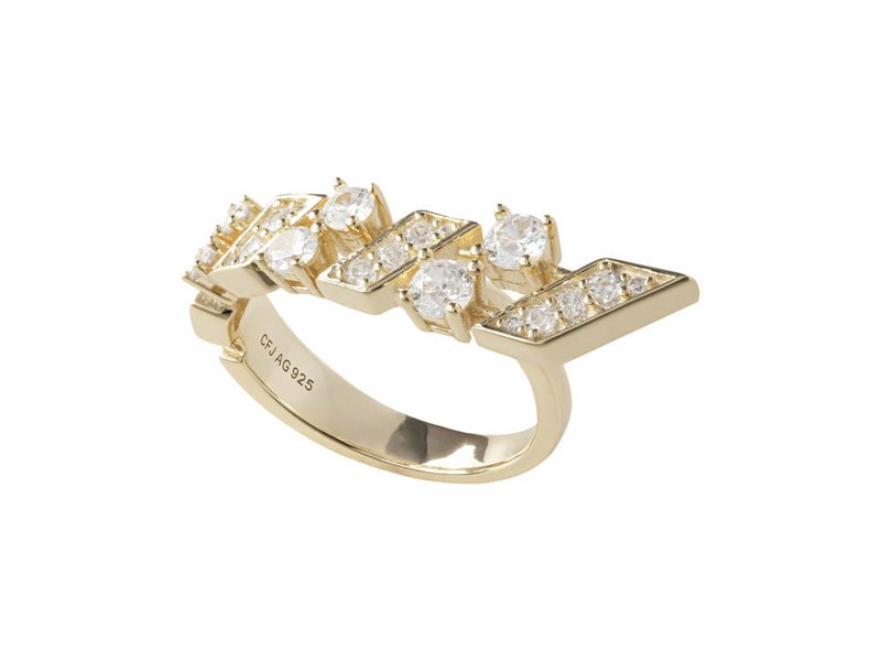Fifth Avenue 2-Finger Ring - Guld