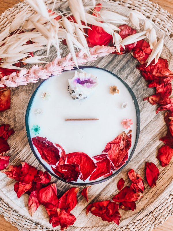 Candela Poehina - fiore di tiaré - guscio di cocco