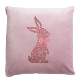 Samtkissen Osterhase mit Schleife