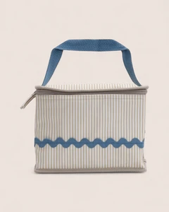 Klassische Isoliertasche aus beschichteter Baumwolle in Blaugrau