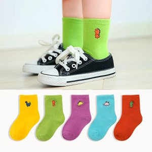 Pack of 5 Plain High Socks Dino I Baby and Child