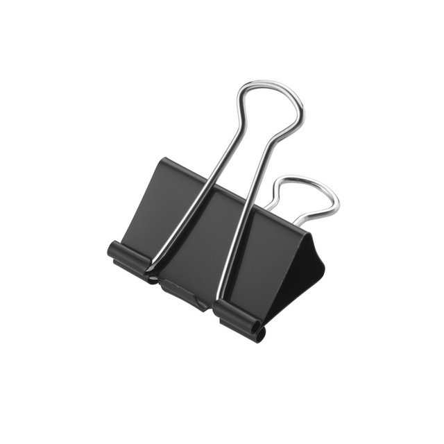 Sujetapapeles Westcott negro 50mm caja metálica de 12 piezas