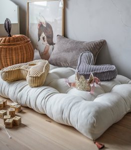 Cream hand-quilted play mattress