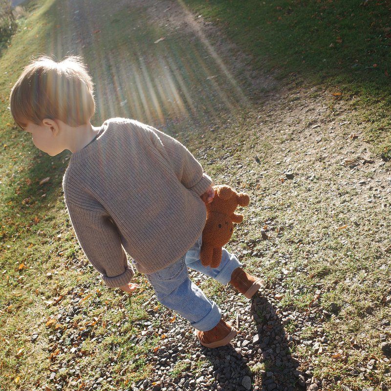 Knitted Woolen Baby Cardigan - Merino Wool - Cobble