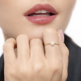 Anello Pavé II con diamanti, oro giallo 18 carati