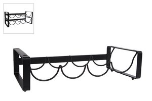 Wine rack Erik black metal 11x40x20cm
