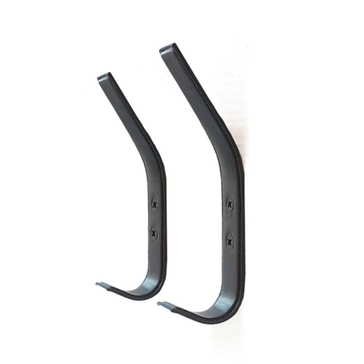 Leather coat hooks - Black (2 pcs)