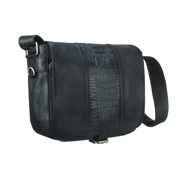 Venticinque sacca a tracolla Antigo City Black *Una borsa due stili *