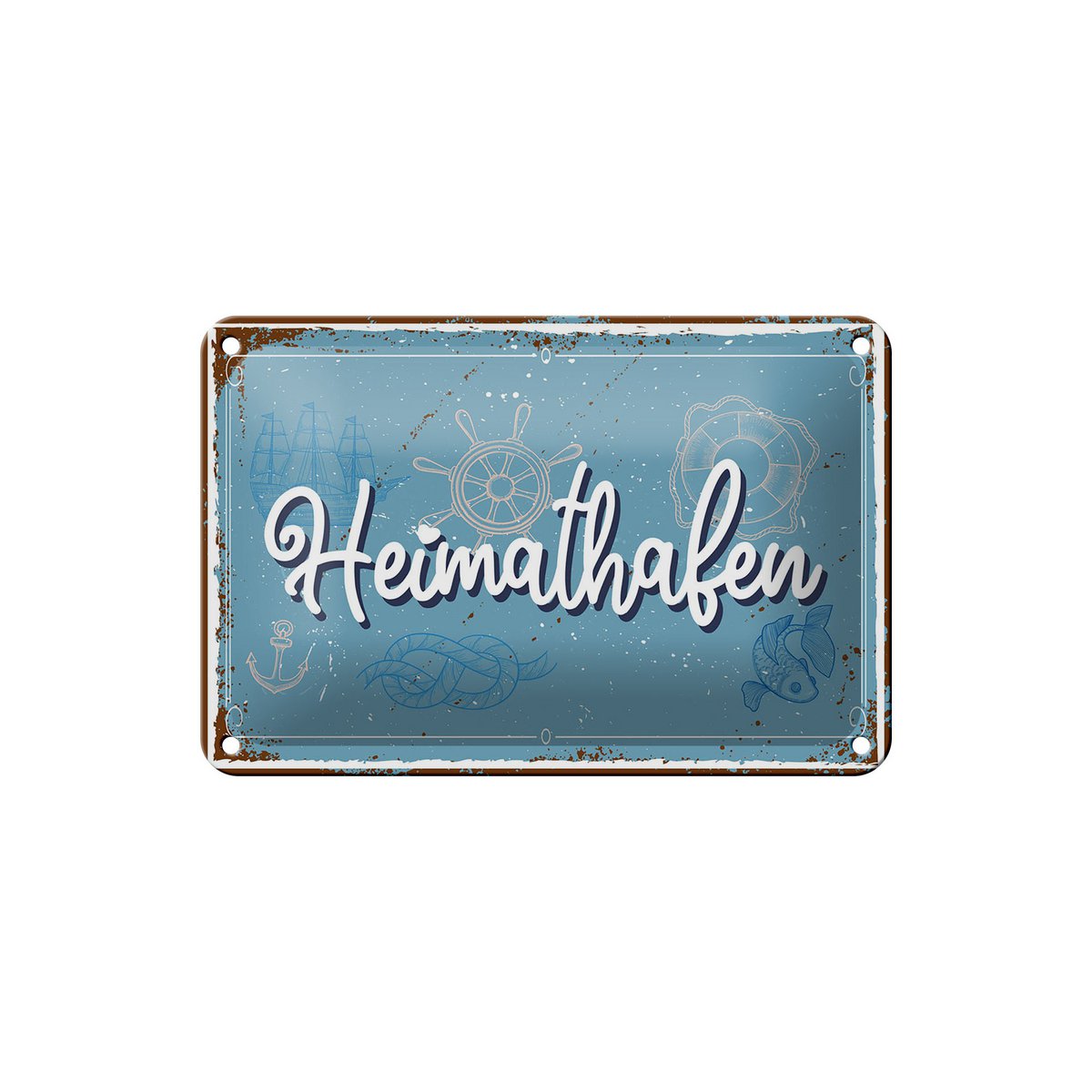 Tinnen bord met de tekst 18x12cm thuishaven stuurdecoratie