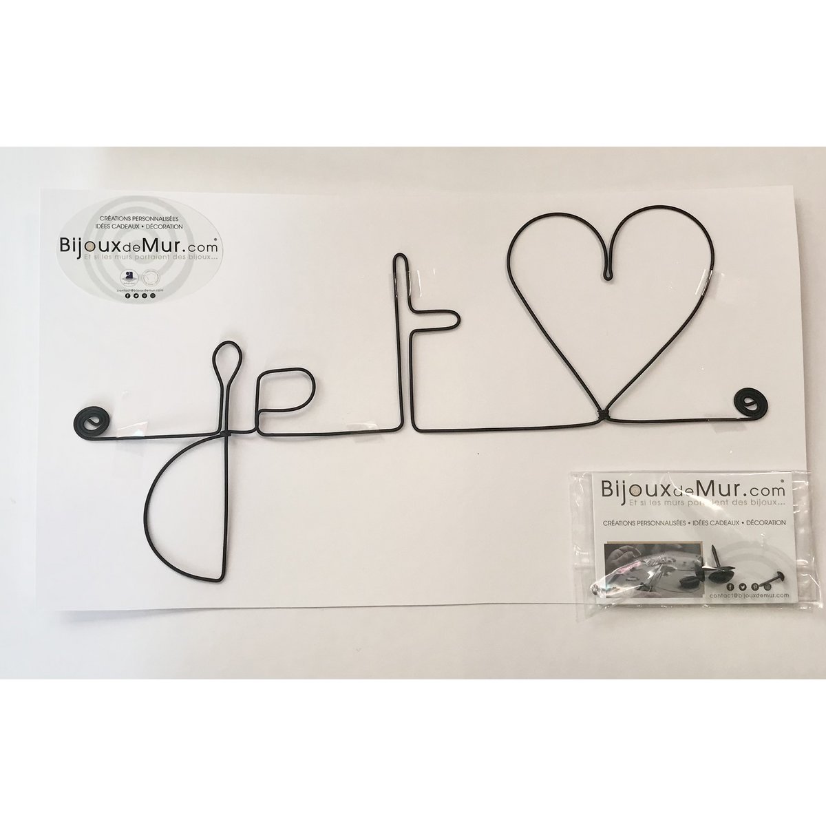 Wire Wall Decoration - Message of love: I love you - Valentine's Day - Mother's Day