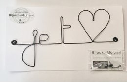 Wire Wall Decoration - Message of love: I love you - Valentine's Day - Mother's Day