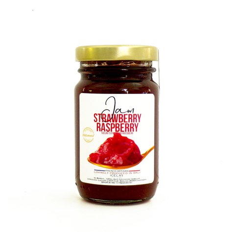 Aardbeien-frambozenjam 120ml - Natuurlijk Ambachtelijk Smeerbaar Fruit - Ingemaakte Smeerpot