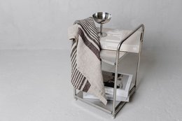 Toja de cocina (paño de cocina) / rayas de moca marrón 100% lino