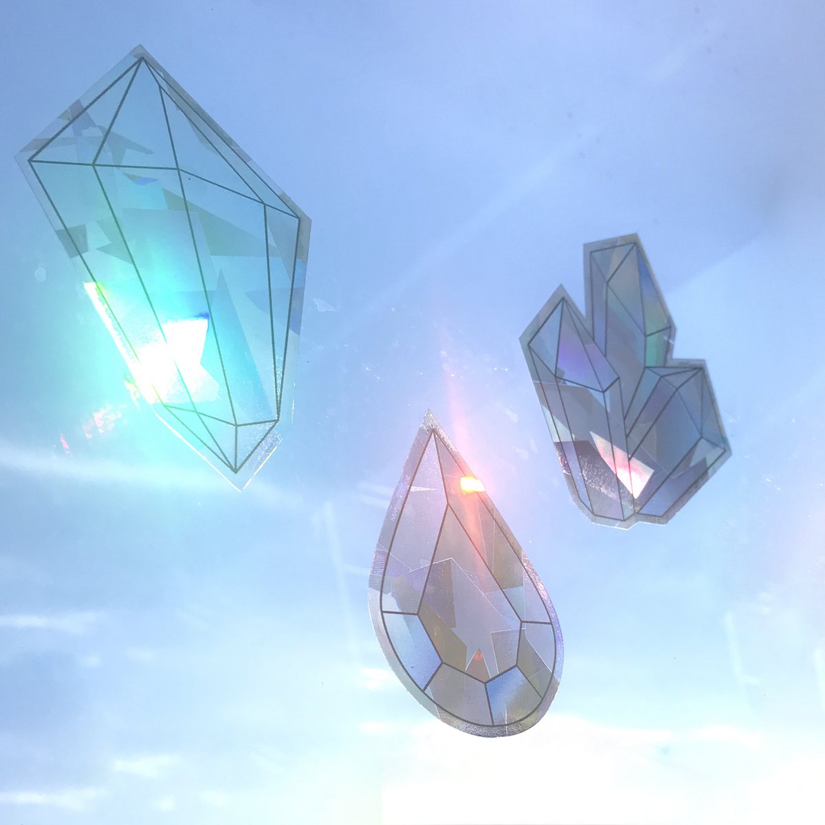 Crystal Rainbowmaker raamsticker / kaart - Set van 3