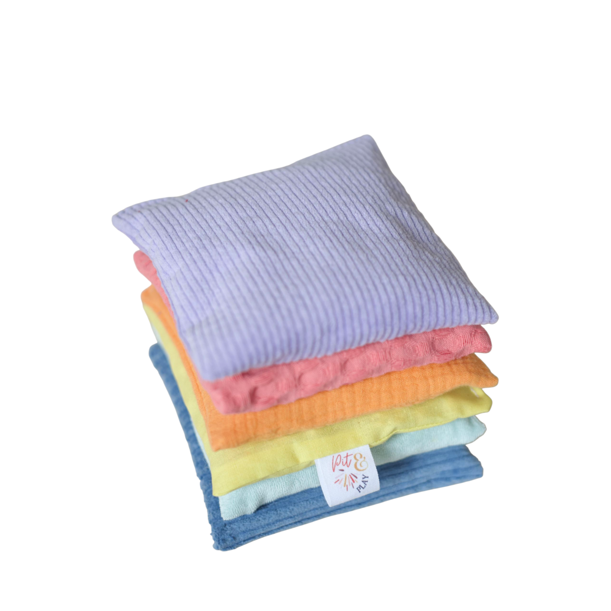 Pittenzakjes pastel, kirschkern kissen, sensory beanbag