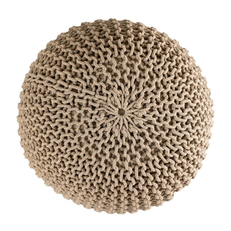 Knitted stool pouf Ø 45 H 30 cm cm seat pouf knitted floor cushion