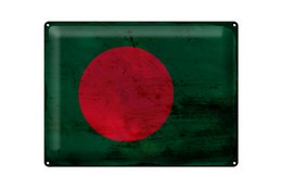 Tin Sign Flag Bangladesh 40x30cm Bangladesh Rust