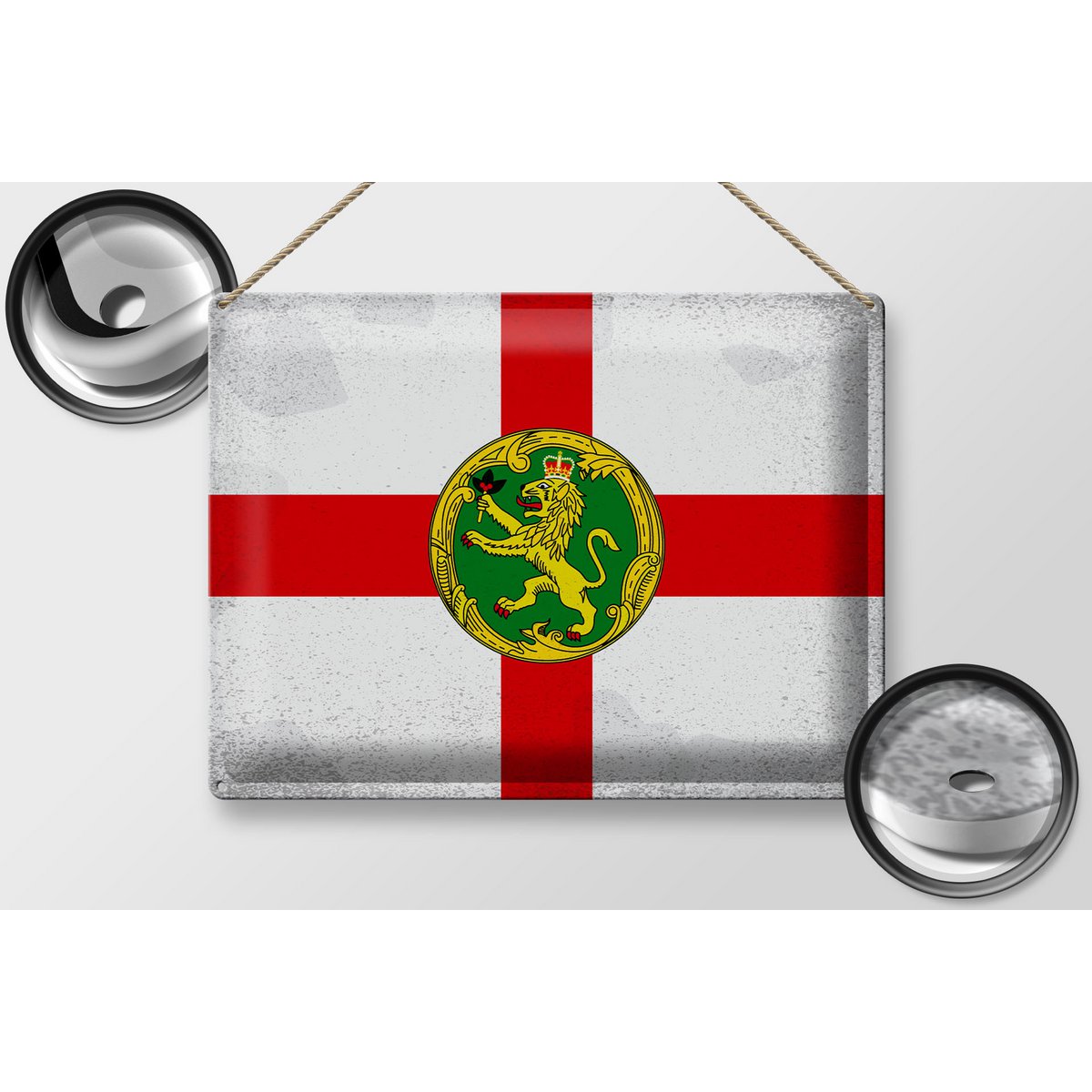 Tin Sign Flag Alderney 40x30cm Flag Alderney Vintage