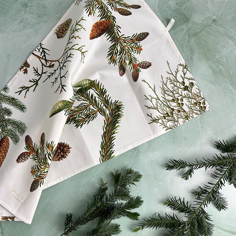 Organic tea towel - Pine trees