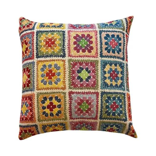 cojín decorativo colorido de verano Granny Square