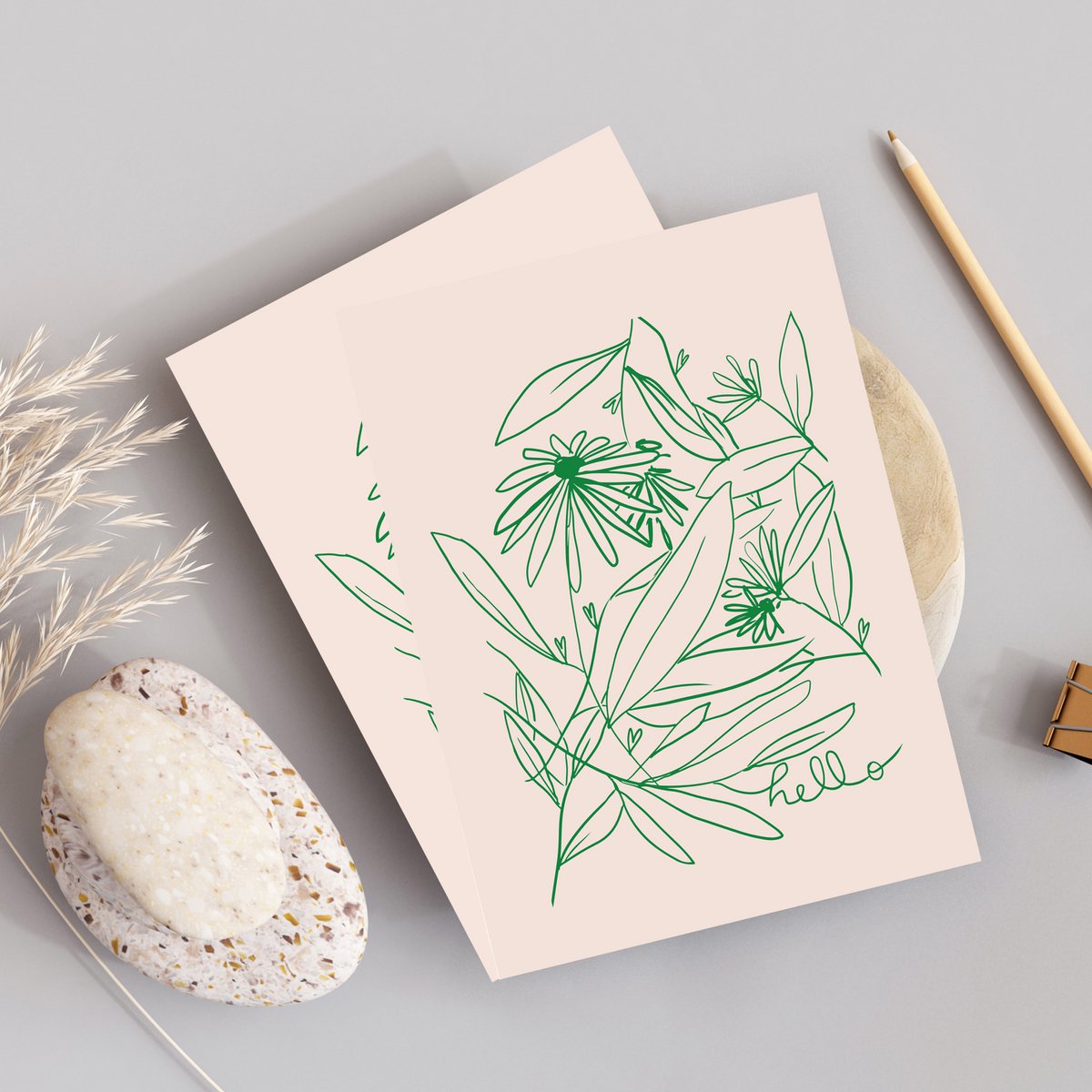 Double Card Hello, Little Flower Garden