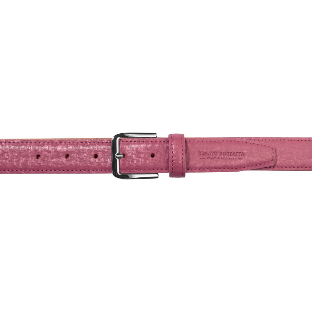 RB4017BS | In Italien hergestellter Damengürtel aus echtem Saffiano-Leder. Pfingstrosenfarbe