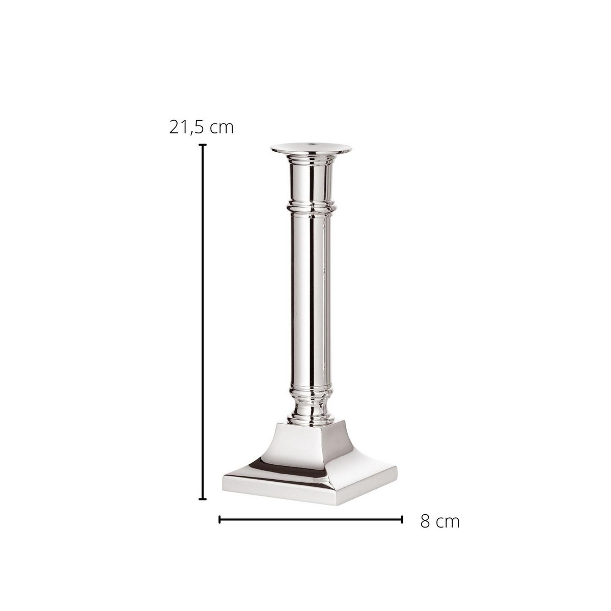 EDZARD candeliere Kent candeliere, elegante argentato, antiappannamento, altezza 21 cm