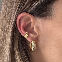 Bloom - Ear Cuff Fiori in Acciaio placcato oro 18k
