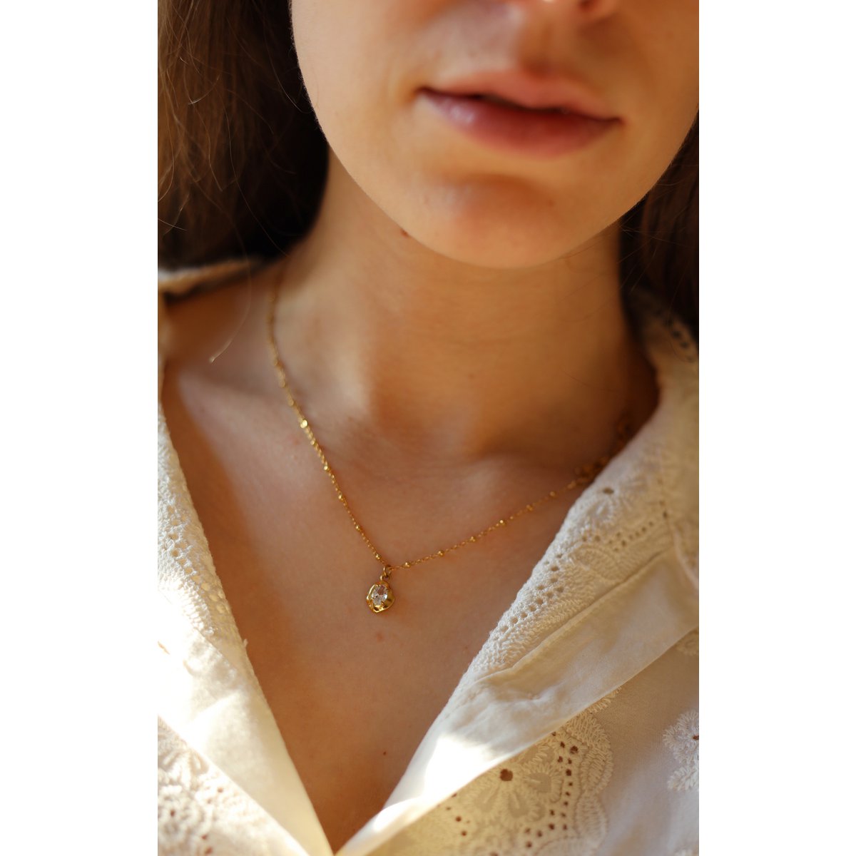 Ede - Collier minimaliste de perles de cristal