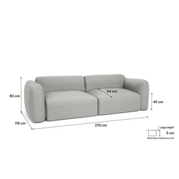 3-Seater Sofa Bed NORREBRO - Silver