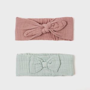 OrganicEra Organic Muslin Head Band - 2 pcs, Aqua, Plum