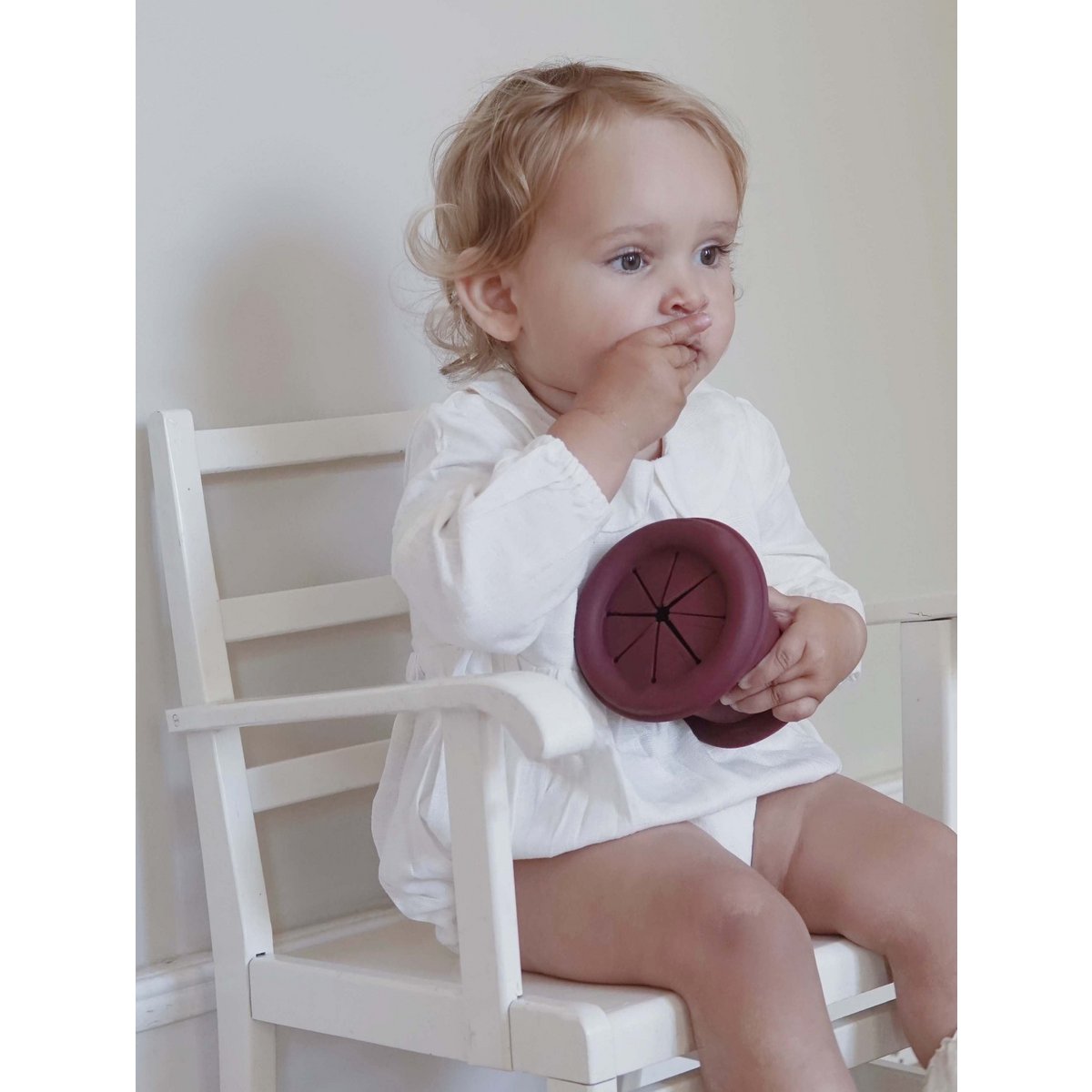 Linen Cotton Romper - Round Collar - Ivory
