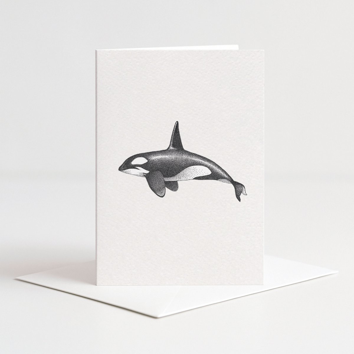 Card orca black and white with envelope