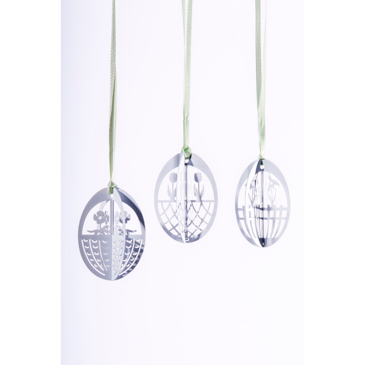 Metal Easter Eggs - 3 Designs (White)
