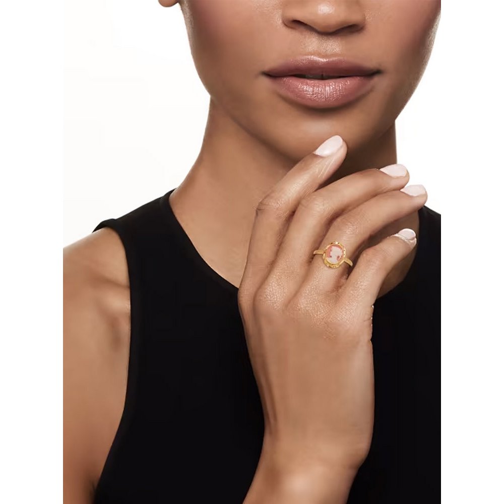 Anillo apilable mini camafeo rosa