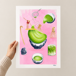 Matcha akvarel kunsttryk