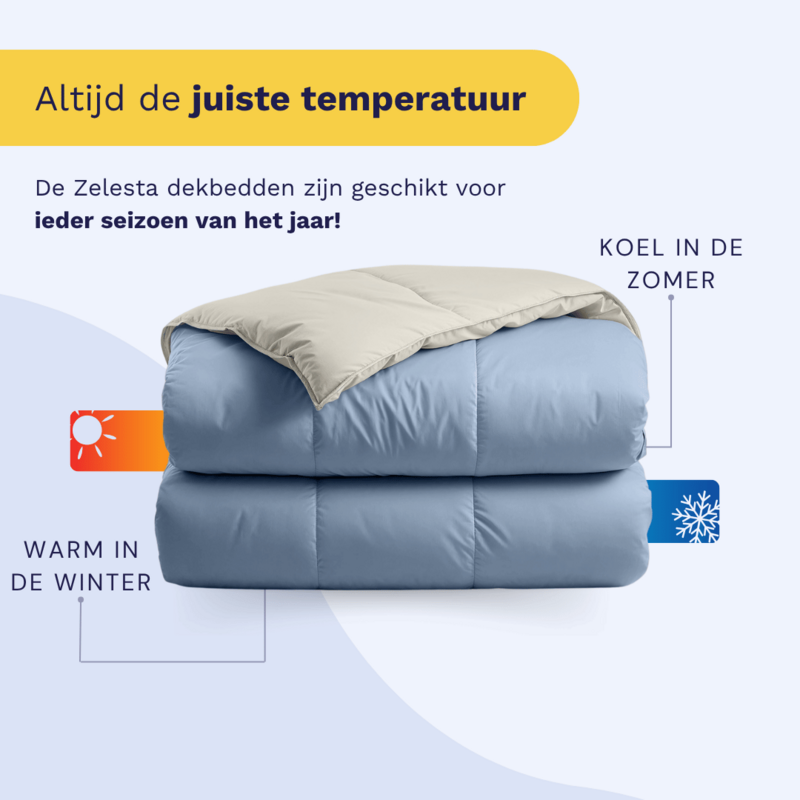 Piumino in cotone Zelesta Deluxe Duo Percalle - Dream Blue e Cream
