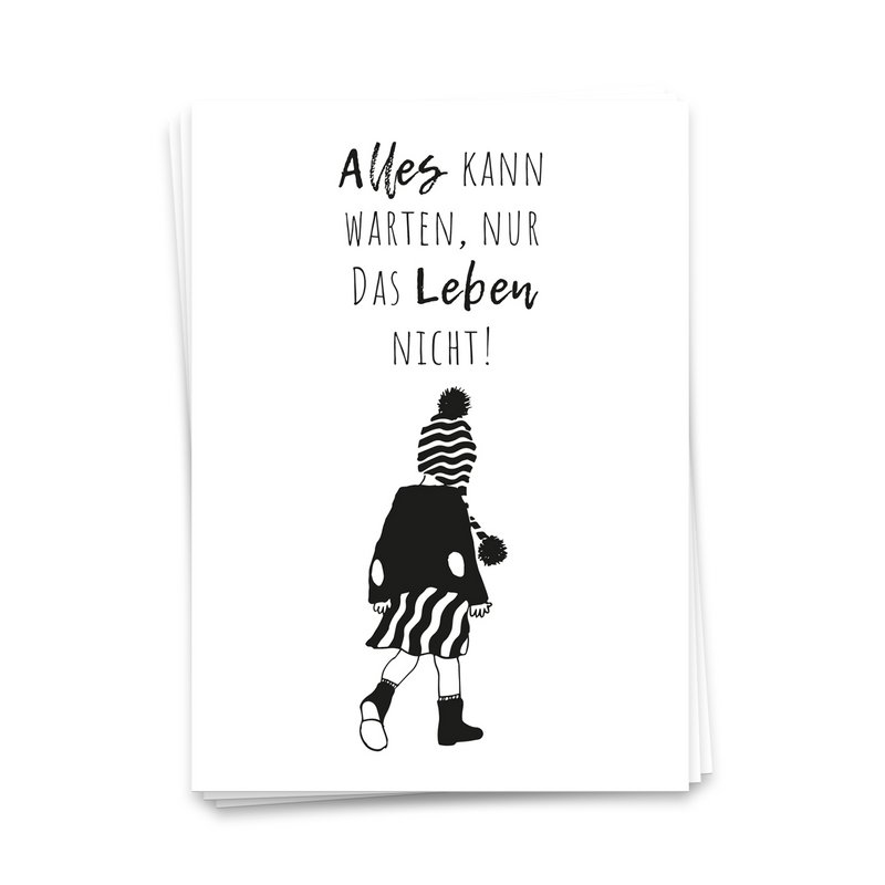 Alles kann warten, nur das Leben nicht - Postkarte 10er Set