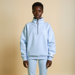 Half Zip Sweat "BE GOOD BE BAD JUST BE" - Schwarz