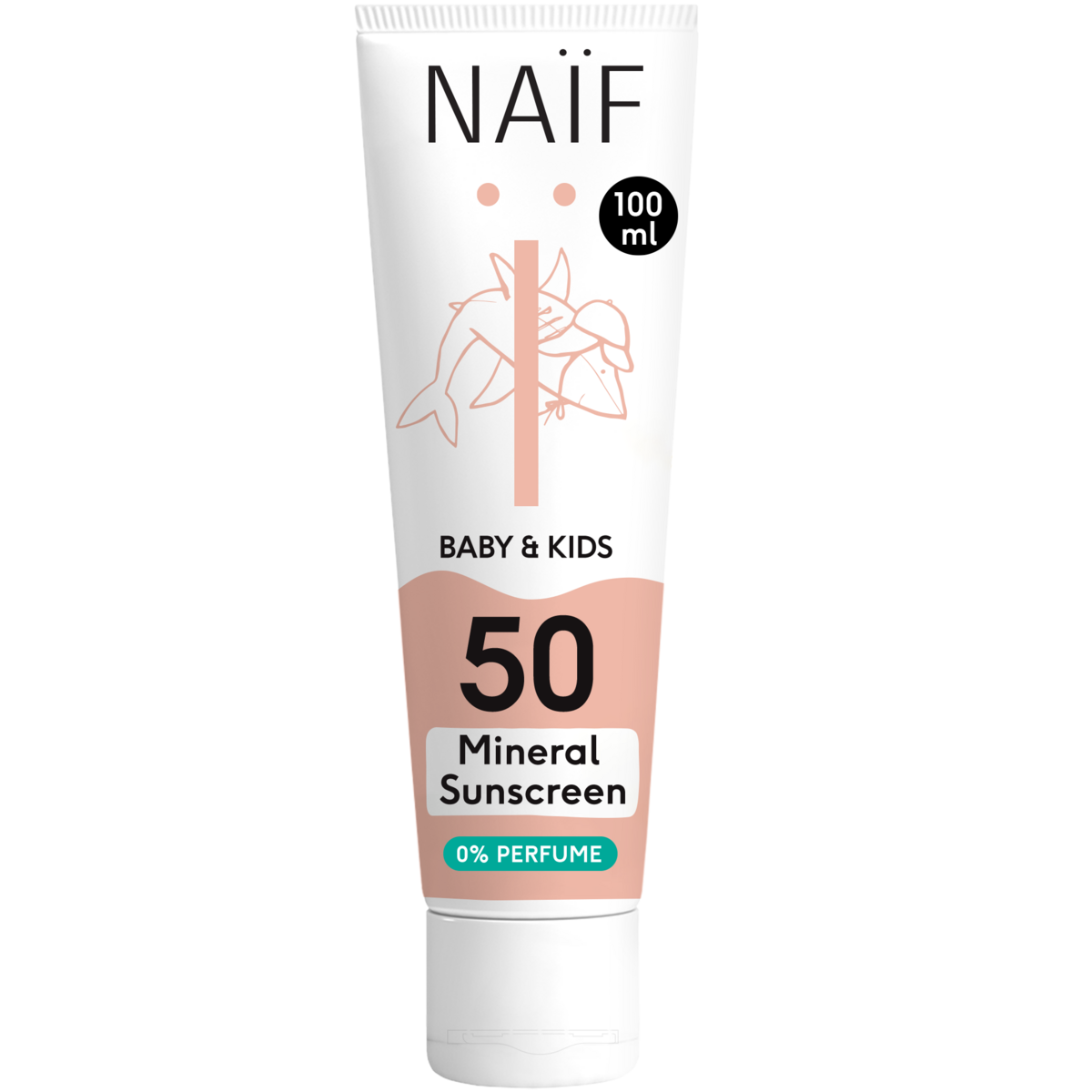 Naïf Mineral Sunscreen 0% perfume for Baby & Kids SPF50 100ML