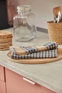 Set of 2 dark blue Ibiza cotton kitchen towels