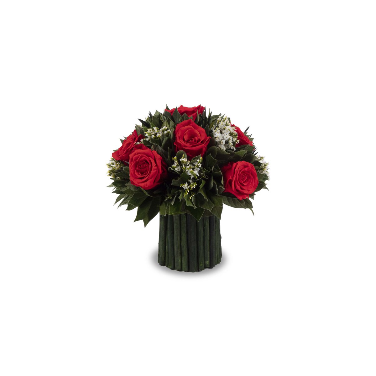 Konservierter Blumenstrauß Rot Ø17 H16,5 cm