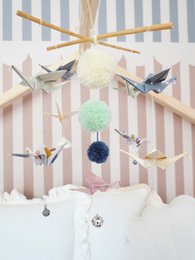 “Pastel colors” Origami Nursery Mobile