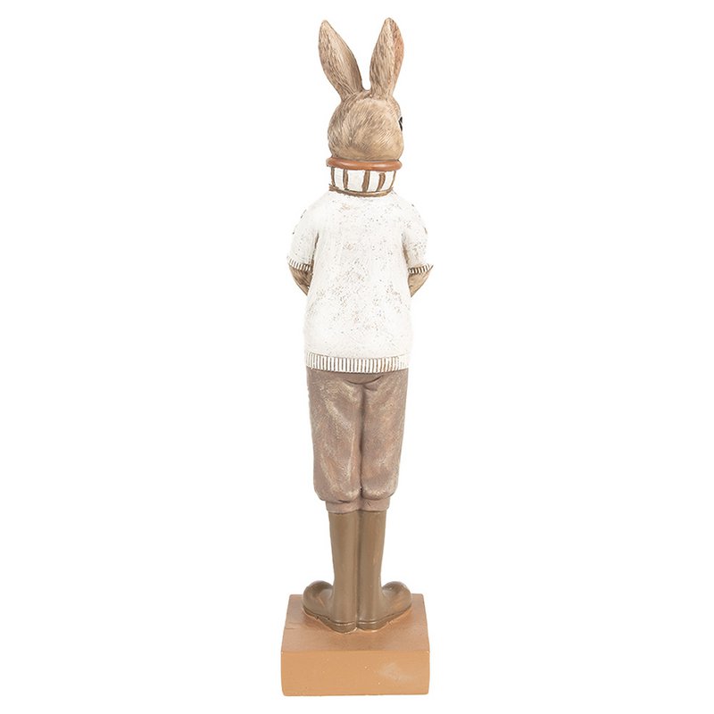 Hasenstatue 28 cm Braun Beige Polyresin