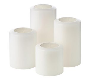 EDZARD set of 4 tealight holders, permanent candles, Cornelius Pine, ø 6 cm, height 6, 8, 10, 12 cm, heat-resistant up to 90°