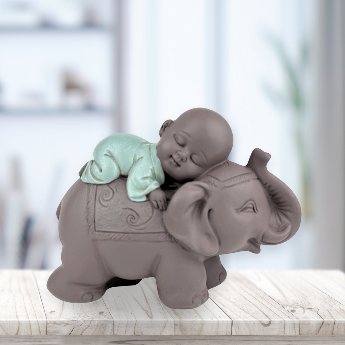 Figurka Buddy – Słoń Bonze – Dekoracja Zen i Feng Shui – Duchowa i zrelaksowana atmosfera – Dekoracyjny pomysł na prezent
