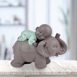 Figurka Buddy – Słoń Bonze – Dekoracja Zen i Feng Shui – Duchowa i zrelaksowana atmosfera – Dekoracyjny pomysł na prezent