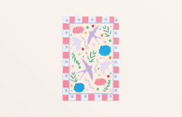 5x kort Swallow Print